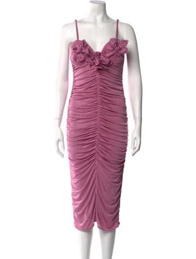 Pre-owned Patbo Patterned Midi Length Dress In Pink