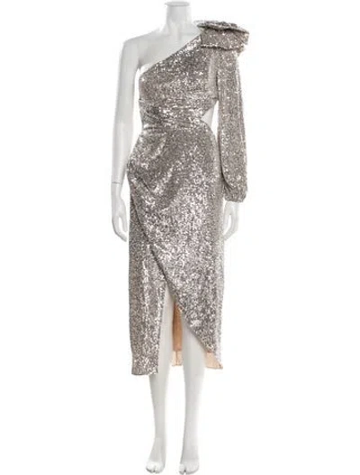 Pre-owned Patbo Patterned Midi Length Dress W/ Tags In Neutral