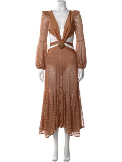 Pre-owned Patbo Patterned Midi Length Dress W/ Tags In Neutrals