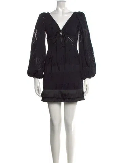 Pre-owned Patbo Patterned Mini Dress In Black