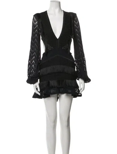Pre-owned Patbo Patterned Mini Dress In Black