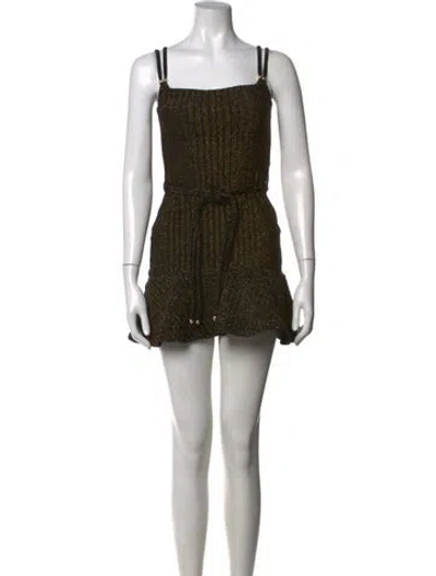 Pre-owned Patbo Patterned Mini Dress In Black