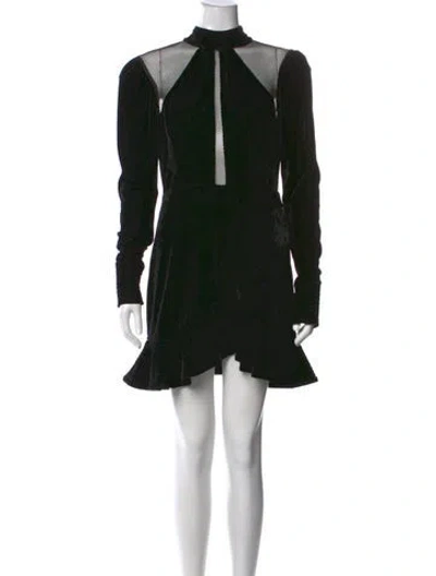 Pre-owned Patbo Patterned Mini Dress In Black/metallic