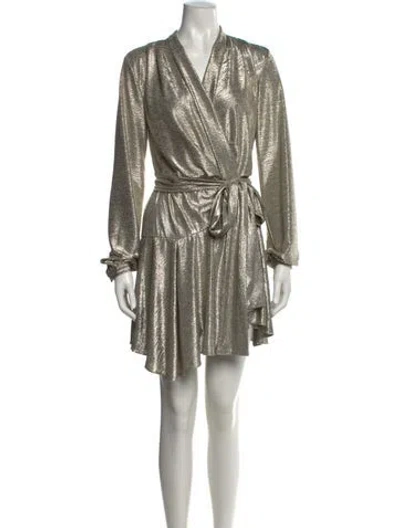 Pre-owned Patbo Patterned Mini Dress In Gold/metallic