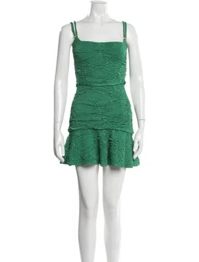 Pre-owned Patbo Patterned Mini Dress In Green