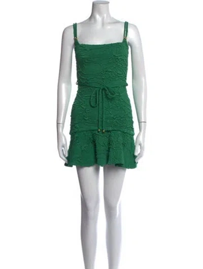 Pre-owned Patbo Patterned Mini Dress In Green
