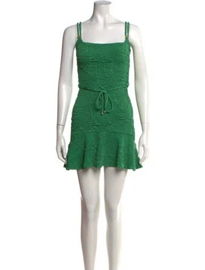 Pre-owned Patbo Patterned Mini Dress In Green