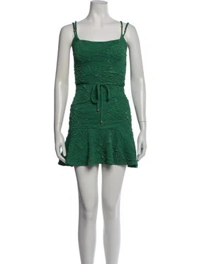 Pre-owned Patbo Patterned Mini Dress In Green