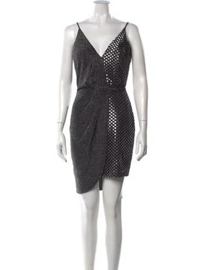 Pre-owned Patbo Patterned Mini Dress In Metallic