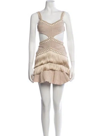 Pre-owned Patbo Patterned Mini Dress In Metallic/neutrals