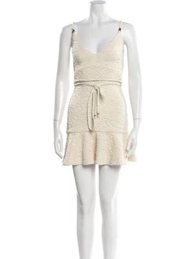 Pre-owned Patbo Patterned Mini Dress In Neutral
