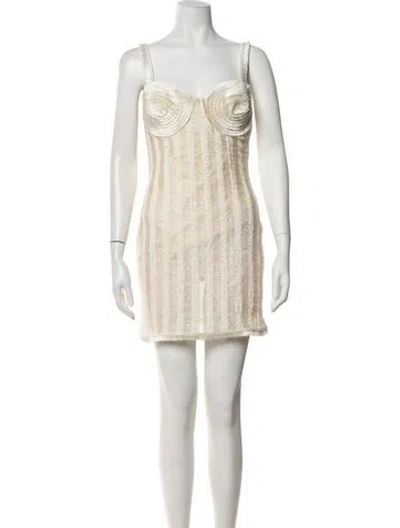 Pre-owned Patbo Patterned Mini Dress In Neutrals