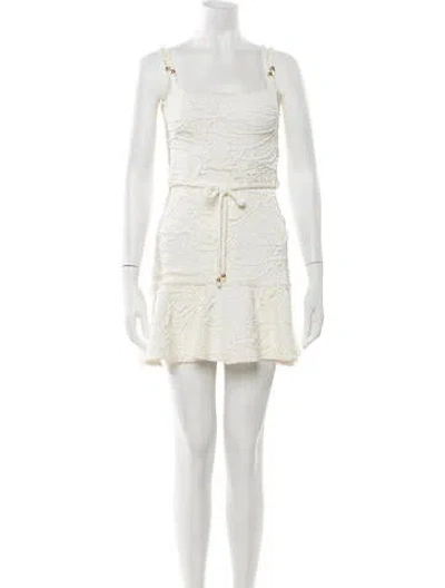 Pre-owned Patbo Patterned Mini Dress In Neutrals