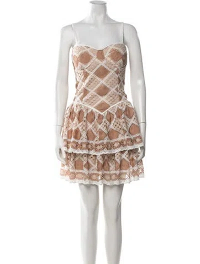 Pre-owned Patbo Patterned Mini Dress In Neutrals