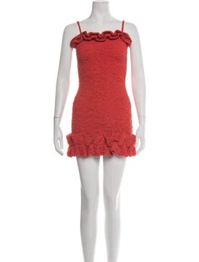 Pre-owned Patbo Patterned Mini Dress In Red
