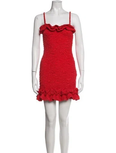 Pre-owned Patbo Patterned Mini Dress In Red