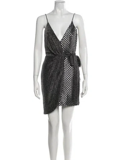 Pre-owned Patbo Patterned Mini Dress In Silver