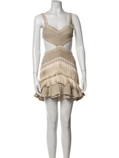 Pre-owned Patbo Patterned Mini Dress W/ Tags In Metallic/neutrals