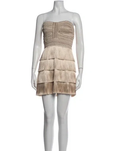 Pre-owned Patbo Patterned Mini Dress W/ Tags In Metallic/neutrals