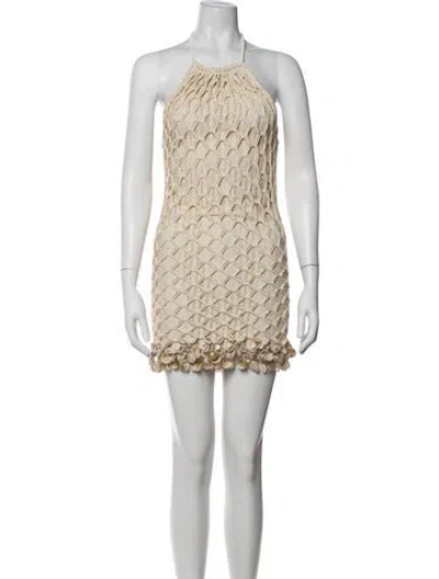 Pre-owned Patbo Patterned Mini Dress W/ Tags In Neutrals