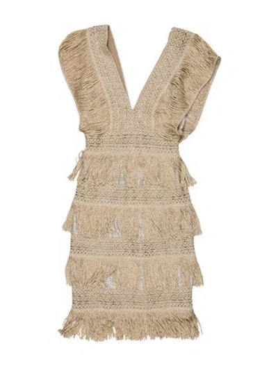 Pre-owned Patbo Patterned Mini Dress W/ Tags In Neutrals