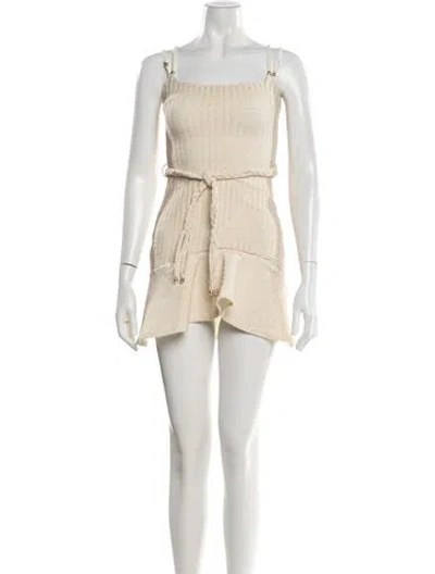 Pre-owned Patbo Patterned Mini Dress In White