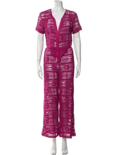 Pre-owned Patbo Patterned Pant Set In Purple