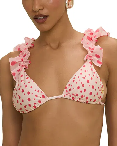 Patbo Peony Polka Dot Bikini Top In Pink