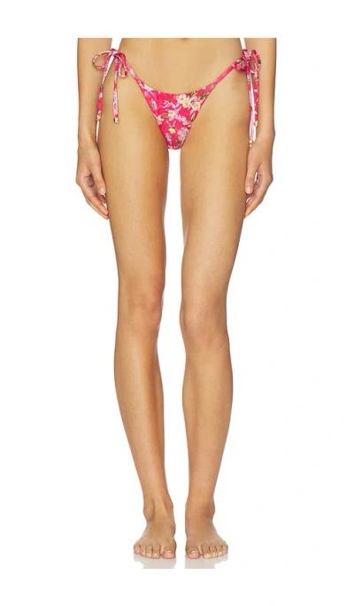 Patbo Peony Print Bikini Bottom In Red