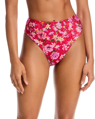 Patbo Peony Print High Waist Bikini Bottom In Multi