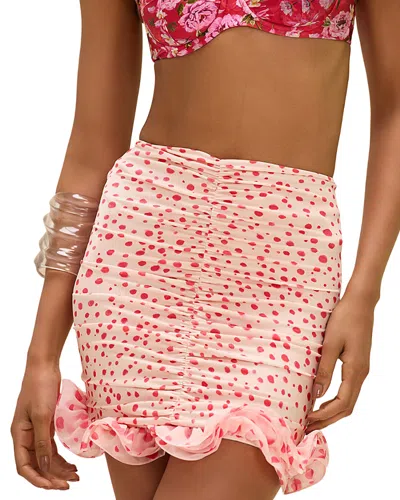 Patbo Peony Print Skirt Swim Cover-up In Pink