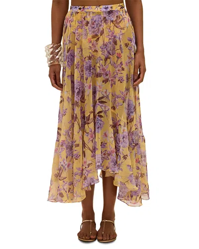 Patbo Peony Print Skirt In Yellow