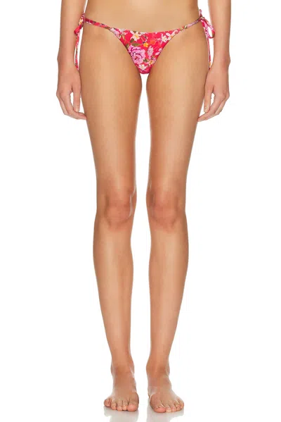 Patbo Peony Print Tie Bikini Bottom In Multi