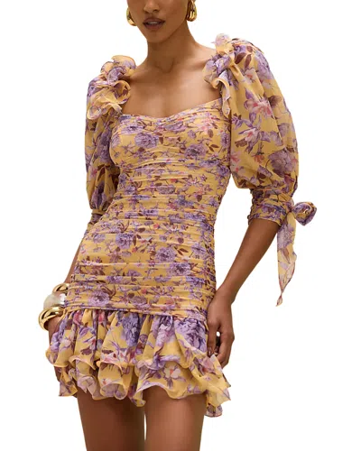 Patbo Peony Ruched Mini Dress In Multi