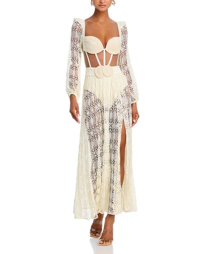 Patbo Pine Lace Cover Up Dress In Off White