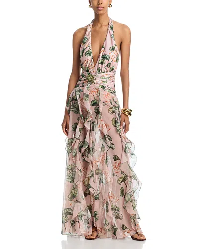 Patbo Plunge Neck Maxi Dress In Pink