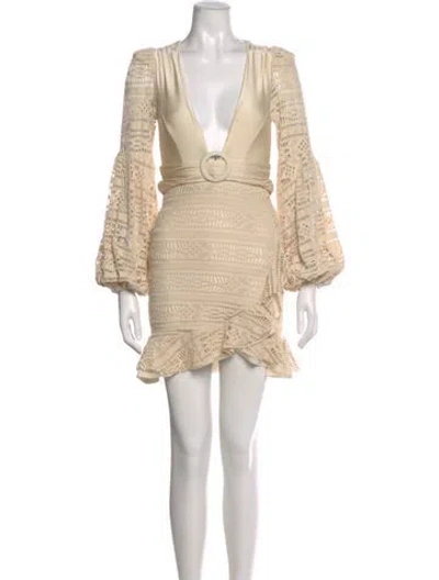 Pre-owned Patbo Plunge Neckline Mini Dress W/ Tags In Neutral