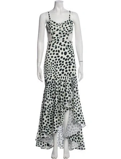 Pre-owned Patbo Polka Dot Print Long Dress In Neutral