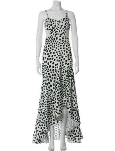 Pre-owned Patbo Polka Dot Print Long Dress In Neutral