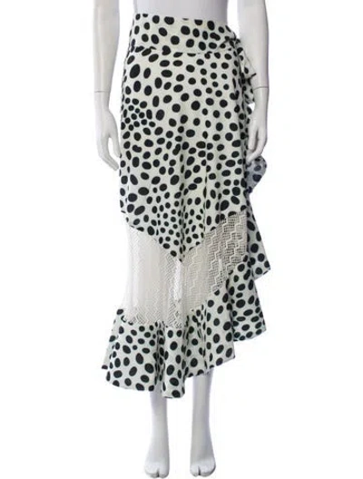 Pre-owned Patbo Polka Dot Print Long Skirt In Neutrals