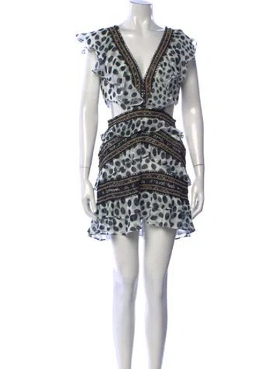 Pre-owned Patbo Polka Dot Print Mini Dress In Blue