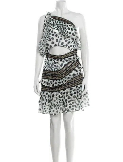 Pre-owned Patbo Polka Dot Print Mini Dress In White