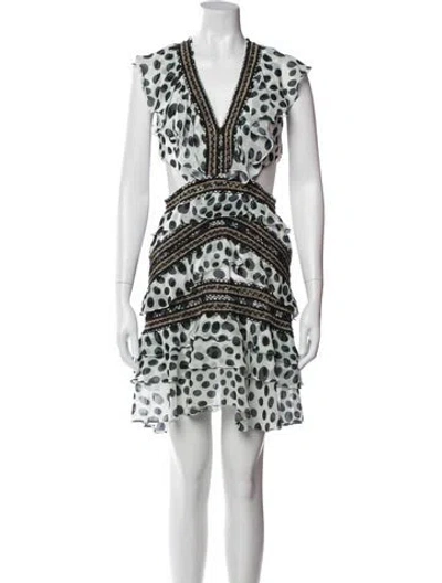 Pre-owned Patbo Polka Dot Print Mini Dress In White
