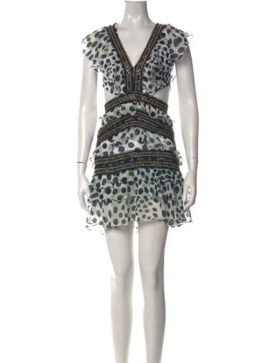 Pre-owned Patbo Polka Dot Print Mini Dress In White