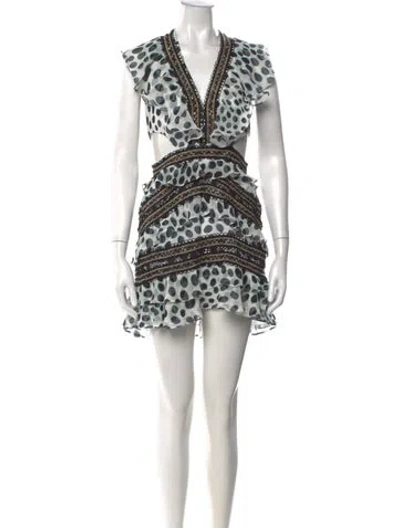 Pre-owned Patbo Polka Dot Print Mini Dress In White