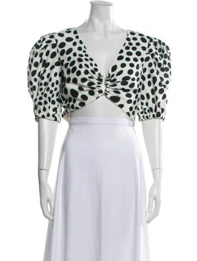 Pre-owned Patbo Polka Dot Print Top W/ Tags In Neutral