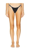 Patbo Metallic Jacquard Bikini Bottom In Black