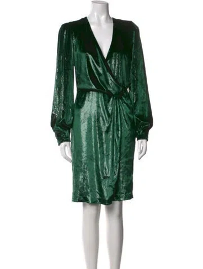 Pre-owned Patbo Printed Knee-length Dress In Green