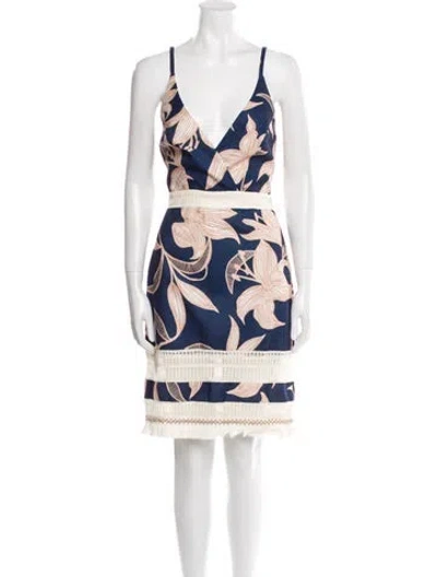 Pre-owned Patbo Printed Knee-length Dress W/ Tags In Blue