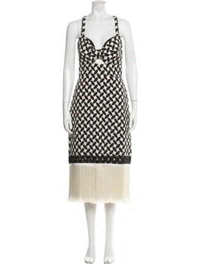 Pre-owned Patbo Printed Knee-length Dress W/ Tags In Neutral